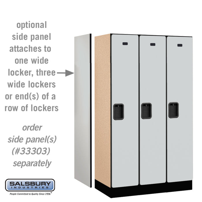 Salsbury 12" Wide Single Tier Designer Wood Locker - 3 Wide - 5 Feet High - 18 Inches Deep - Gray - Hasps - Sweatfully