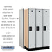 Salsbury 12" Wide Single Tier Designer Wood Locker - 3 Wide - 5 Feet High - 18 Inches Deep - Gray - Hasps - Sweatfully