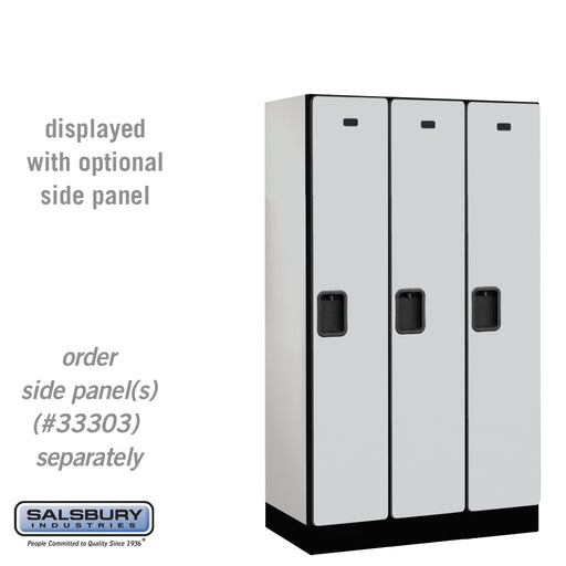Salsbury 12" Wide Single Tier Designer Wood Locker - 3 Wide - 5 Feet High - 18 Inches Deep - Gray - Hasps - Sweatfully