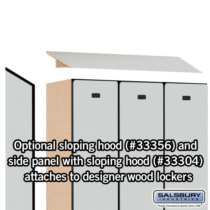 Salsbury 12" Wide Single Tier Designer Wood Locker - 3 Wide - 5 Feet High - 18 Inches Deep - Gray - Hasps - Sweatfully