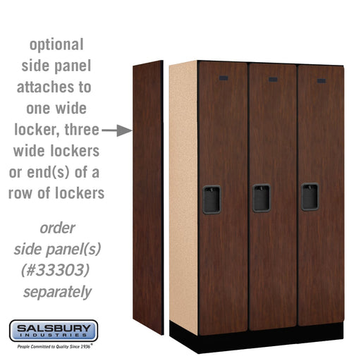 Salsbury 12" Wide Single Tier Designer Wood Locker - 3 Wide - 5 Feet High - 18 Inches Deep - Mahogany - Hasps - Sweatfully