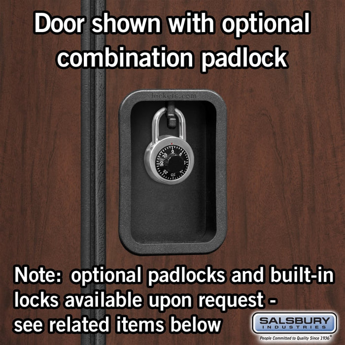 Salsbury 12" Wide Single Tier Designer Wood Locker - 3 Wide - 5 Feet High - 18 Inches Deep - Mahogany - Hasps - Sweatfully