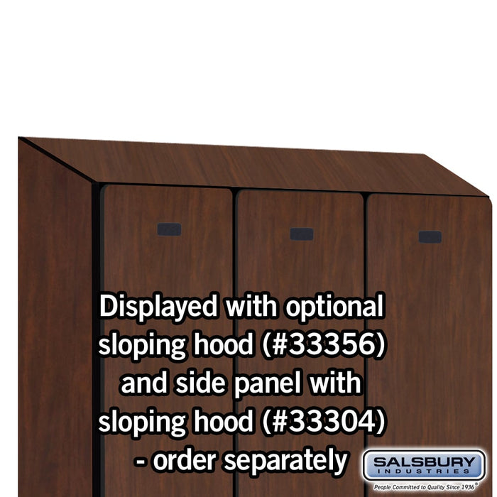 Salsbury 12" Wide Single Tier Designer Wood Locker - 3 Wide - 5 Feet High - 18 Inches Deep - Mahogany - Hasps - Sweatfully