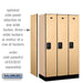 Salsbury 12" Wide Single Tier Designer Wood Locker - 3 Wide - 5 Feet High - 18 Inches Deep - Maple - Black Resettable Combination Locks - Sweatfully