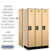 Salsbury 12" Wide Single Tier Designer Wood Locker - 3 Wide - 5 Feet High - 18 Inches Deep - Maple - Silver Electronic Locks - Sweatfully