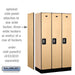 Salsbury 12" Wide Single Tier Designer Wood Locker - 3 Wide - 5 Feet High - 18 Inches Deep - Maple - Silver Resettable Combination Locks - Sweatfully
