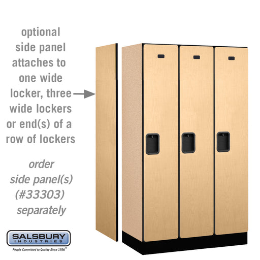 Salsbury 12" Wide Single Tier Designer Wood Locker - 3 Wide - 5 Feet High - 18 Inches Deep - Maple - Hasps - Sweatfully