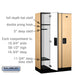 Salsbury 12" Wide Single Tier Designer Wood Locker - 3 Wide - 5 Feet High - 18 Inches Deep - Maple - Hasps - Sweatfully