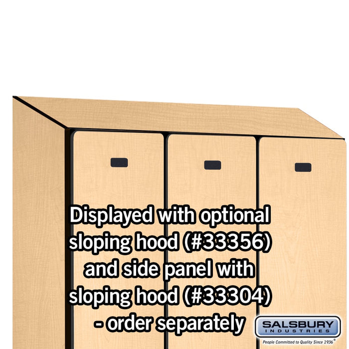 Salsbury 12" Wide Single Tier Designer Wood Locker - 3 Wide - 5 Feet High - 18 Inches Deep - Maple - Hasps - Sweatfully