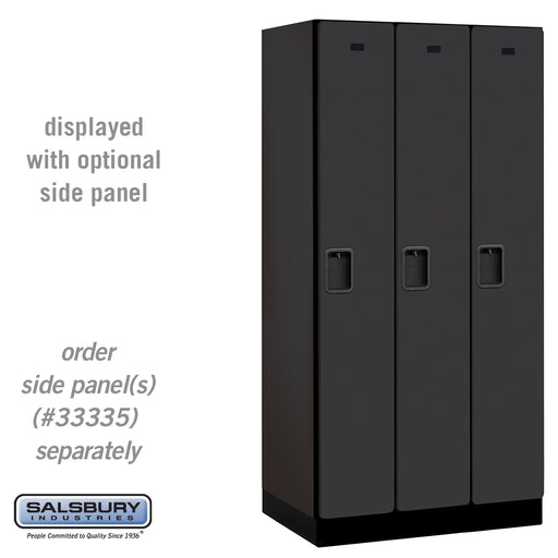 Salsbury 12" Wide Single Tier Designer Wood Locker - 3 Wide - 6 Feet High - 21 Inches Deep - Black - Hasps - Sweatfully