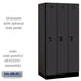 Salsbury 12" Wide Single Tier Designer Wood Locker - 3 Wide - 6 Feet High - 21 Inches Deep - Black - Hasps - Sweatfully