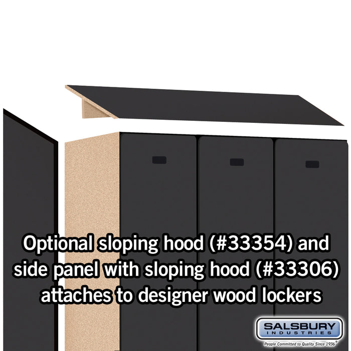 Salsbury 12" Wide Single Tier Designer Wood Locker - 3 Wide - 6 Feet High - 21 Inches Deep - Black - Hasps - Sweatfully