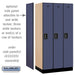 Salsbury 12" Wide Single Tier Designer Wood Locker - 3 Wide - 6 Feet High - 21 Inches Deep - Blue - Black Electronic Locks - Sweatfully