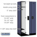 Salsbury 12" Wide Single Tier Designer Wood Locker - 3 Wide - 6 Feet High - 21 Inches Deep - Blue - Black Electronic Locks - Sweatfully