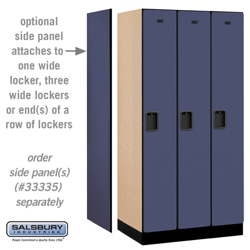 Salsbury 12" Wide Single Tier Designer Wood Locker - 3 Wide - 6 Feet High - 21 Inches Deep - Blue - Hasps - Sweatfully