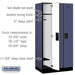 Salsbury 12" Wide Single Tier Designer Wood Locker - 3 Wide - 6 Feet High - 21 Inches Deep - Blue - Hasps - Sweatfully
