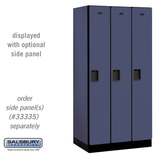 Salsbury 12" Wide Single Tier Designer Wood Locker - 3 Wide - 6 Feet High - 21 Inches Deep - Blue - Hasps - Sweatfully
