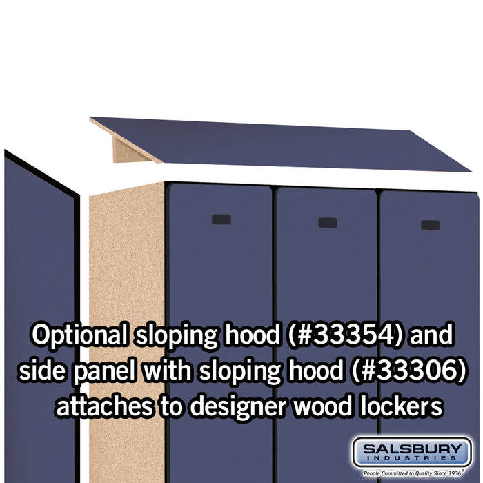 Salsbury 12" Wide Single Tier Designer Wood Locker - 3 Wide - 6 Feet High - 21 Inches Deep - Blue - Hasps - Sweatfully