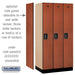 Salsbury 12" Wide Single Tier Designer Wood Locker - 3 Wide - 6 Feet High - 21 Inches Deep - Cherry - Black Electronic Locks - Sweatfully