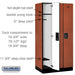 Salsbury 12" Wide Single Tier Designer Wood Locker - 3 Wide - 6 Feet High - 21 Inches Deep - Cherry - Black Electronic Locks - Sweatfully