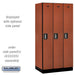 Salsbury 12" Wide Single Tier Designer Wood Locker - 3 Wide - 6 Feet High - 21 Inches Deep - Cherry - Silver Electronic Locks - Sweatfully