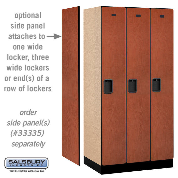 Salsbury 12" Wide Single Tier Designer Wood Locker - 3 Wide - 6 Feet High - 21 Inches Deep - Cherry - Hasps - Sweatfully