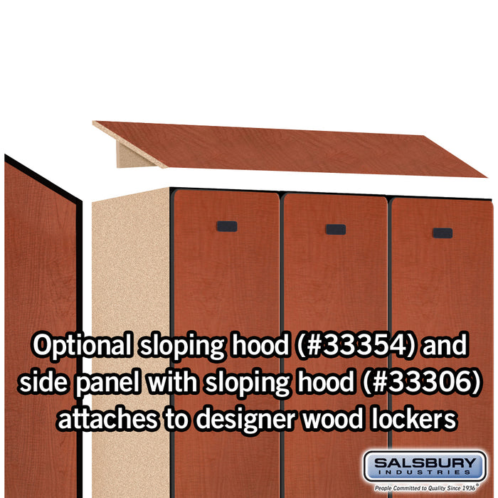 Salsbury 12" Wide Single Tier Designer Wood Locker - 3 Wide - 6 Feet High - 21 Inches Deep - Cherry - Hasps - Sweatfully