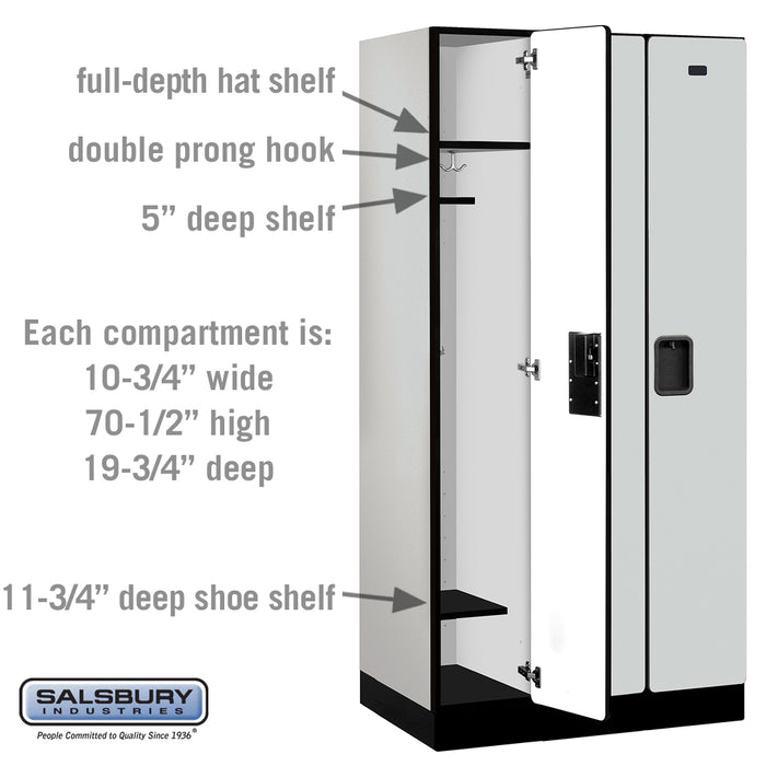 Salsbury 12" Wide Single Tier Designer Wood Locker - 3 Wide - 6 Feet High - 21 Inches Deep - Gray - Hasps - Sweatfully