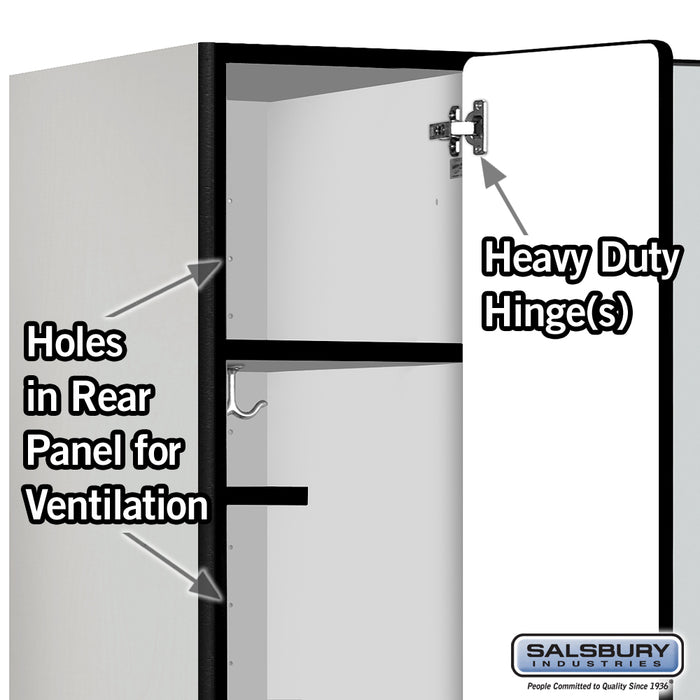 Salsbury 12" Wide Single Tier Designer Wood Locker - 3 Wide - 6 Feet High - 21 Inches Deep - Gray - Hasps - Sweatfully