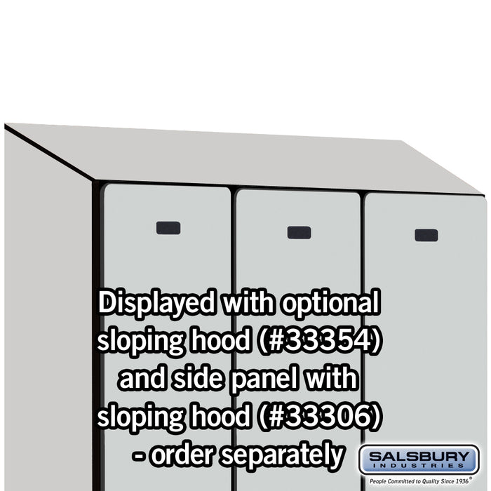 Salsbury 12" Wide Single Tier Designer Wood Locker - 3 Wide - 6 Feet High - 21 Inches Deep - Gray - Hasps - Sweatfully