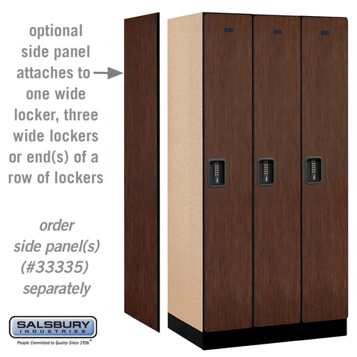 Salsbury 12" Wide Single Tier Designer Wood Locker - 3 Wide - 6 Feet High - 21 Inches Deep - Mahogany - Black Electronic Locks - Sweatfully