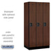 Salsbury 12" Wide Single Tier Designer Wood Locker - 3 Wide - 6 Feet High - 21 Inches Deep - Mahogany - Black Electronic Locks - Sweatfully
