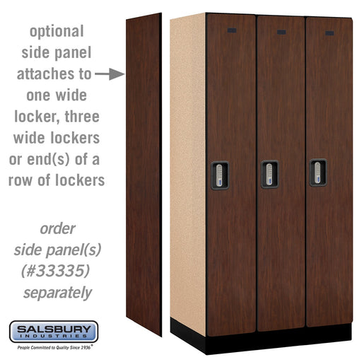 Salsbury 12" Wide Single Tier Designer Wood Locker - 3 Wide - 6 Feet High - 21 Inches Deep - Mahogany - Silver Electronic Locks - Sweatfully