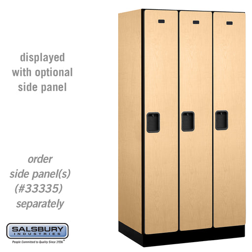 Salsbury 12" Wide Single Tier Designer Wood Locker - 3 Wide - 6 Feet High - 21 Inches Deep - Maple - Hasps - Sweatfully