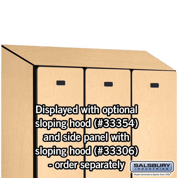 Salsbury 12" Wide Single Tier Designer Wood Locker - 3 Wide - 6 Feet High - 21 Inches Deep - Maple - Hasps - Sweatfully