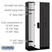 Salsbury 12" Wide Single Tier Designer Wood Locker - 3 Wide - 6 Feet High - 15 Inches Deep - Black - Black Electronic Locks - Sweatfully
