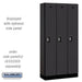 Salsbury 12" Wide Single Tier Designer Wood Locker - 3 Wide - 6 Feet High - 15 Inches Deep - Black - Silver Resettable Combination Locks - Sweatfully