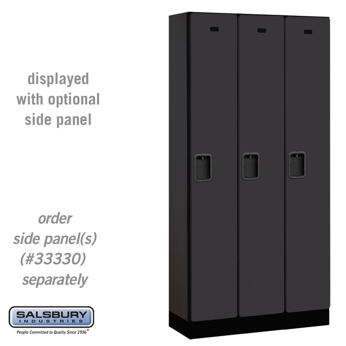 Salsbury 12" Wide Single Tier Designer Wood Locker - 3 Wide - 6 Feet High - 15 Inches Deep - Black - Hasps - Sweatfully