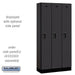 Salsbury 12" Wide Single Tier Designer Wood Locker - 3 Wide - 6 Feet High - 15 Inches Deep - Black - Hasps - Sweatfully