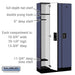 Salsbury 12" Wide Single Tier Designer Wood Locker - 3 Wide - 6 Feet High - 15 Inches Deep - Blue - Black Electronic Locks - Sweatfully
