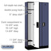 Salsbury 12" Wide Single Tier Designer Wood Locker - 3 Wide - 6 Feet High - 15 Inches Deep - Blue - Silver Electronic Locks - Sweatfully