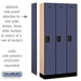 Salsbury 12" Wide Single Tier Designer Wood Locker - 3 Wide - 6 Feet High - 15 Inches Deep - Blue - Hasps - Sweatfully