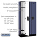 Salsbury 12" Wide Single Tier Designer Wood Locker - 3 Wide - 6 Feet High - 15 Inches Deep - Blue - Hasps - Sweatfully
