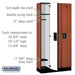 Salsbury 12" Wide Single Tier Designer Wood Locker - 3 Wide - 6 Feet High - 15 Inches Deep - Cherry - Black Electronic Locks - Sweatfully