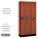 Salsbury 12" Wide Single Tier Designer Wood Locker - 3 Wide - 6 Feet High - 15 Inches Deep - Cherry - Silver Electronic Locks - Sweatfully