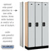 Salsbury 12" Wide Single Tier Designer Wood Locker - 3 Wide - 6 Feet High - 15 Inches Deep - Gray - Black Electronic Locks - Sweatfully