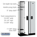 Salsbury 12" Wide Single Tier Designer Wood Locker - 3 Wide - 6 Feet High - 15 Inches Deep - Gray - Black Electronic Locks - Sweatfully