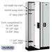 Salsbury 12" Wide Single Tier Designer Wood Locker - 3 Wide - 6 Feet High - 15 Inches Deep - Gray - Silver Electronic Locks - Sweatfully
