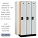 Salsbury 12" Wide Single Tier Designer Wood Locker - 3 Wide - 6 Feet High - 15 Inches Deep - Gray - Hasps - Sweatfully