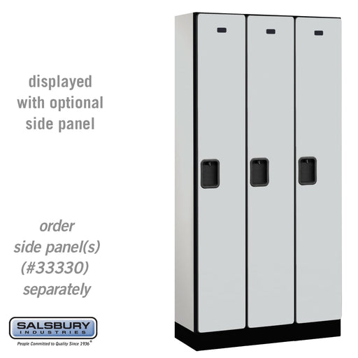 Salsbury 12" Wide Single Tier Designer Wood Locker - 3 Wide - 6 Feet High - 15 Inches Deep - Gray - Hasps - Sweatfully